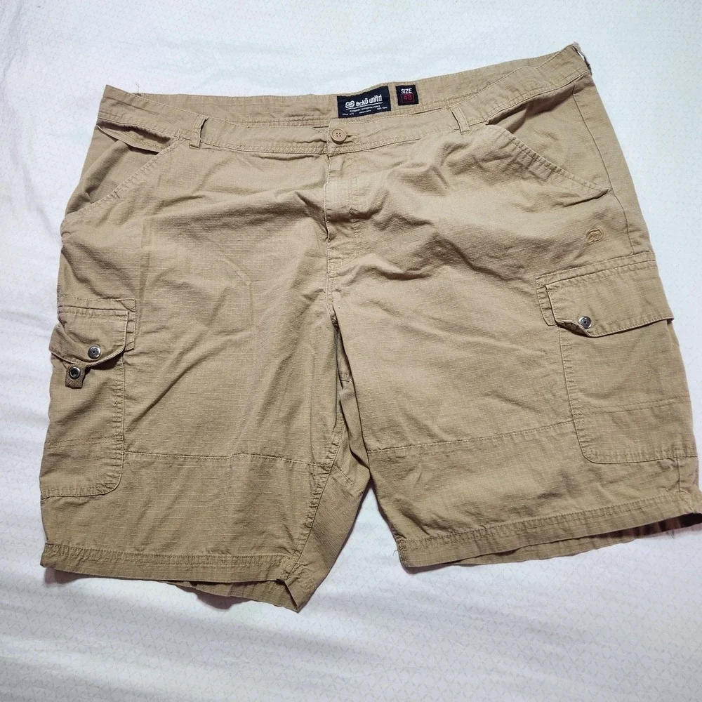 Ecko Unltd Mens Cargo Shorts Size 48 Khaki Beige Big & Tall Streetwear